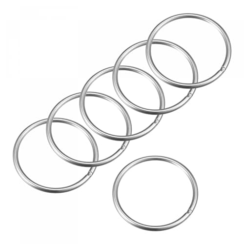 MACHSWON Geschweißter O-Ring aus 304 Edelstahl, 80 mm Außendurchmesser, 5 mm Dicke, für Handtasche, Gurtband, Geldbörse, Hundehalsband, Gürtel, DIY-Projekte, 6 Stück von MACHSWON