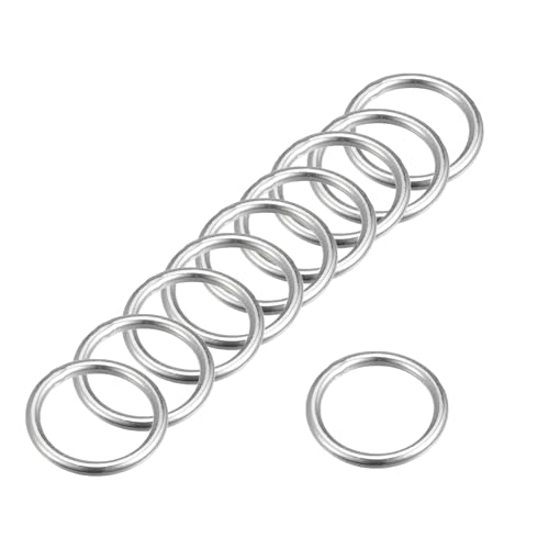 MACHSWON Geschweißter O-Ring aus 316 Edelstahl, 15 mm Innendurchmesser, 3 mm dick, für Handtasche, Gurtband, Geldbörse, Hundehalsband, Gürtel, DIY-Projekte, 10 Stück von MACHSWON