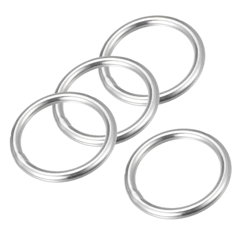 MACHSWON Geschweißter O-Ring aus 316 Edelstahl, 20 mm, Innendurchmesser, 3 mm dick, für Handtasche, Gurtband, Geldbörse, Hundehalsband, Gürtel, DIY-Projekte, 4 Stück von MACHSWON