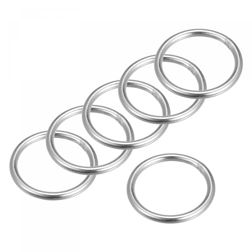 MACHSWON Geschweißter O-Ring aus 316 Edelstahl, 25 mm, Innendurchmesser, 4 mm dick, für Handtasche, Gurtband, Geldbörse, Hundehalsband, Gürtel, DIY-Projekte, 6 Stück von MACHSWON