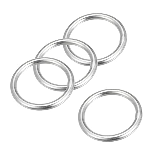 MACHSWON Geschweißter O-Ring aus 316 Edelstahl, 25 mm Innendurchmesser, 3 mm dick, für Handtasche, Gurtband, Geldbörse, Hundehalsband, Gürtel, DIY-Projekte, 4 Stück von MACHSWON