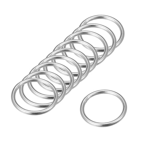 MACHSWON Geschweißter O-Ring aus 316 Edelstahl, 25 mm Innendurchmesser, 4 mm dick, für Handtasche, Gurtband, Geldbörse, Hundehalsband, Gürtel, DIY-Projekte, 10 Stück von MACHSWON