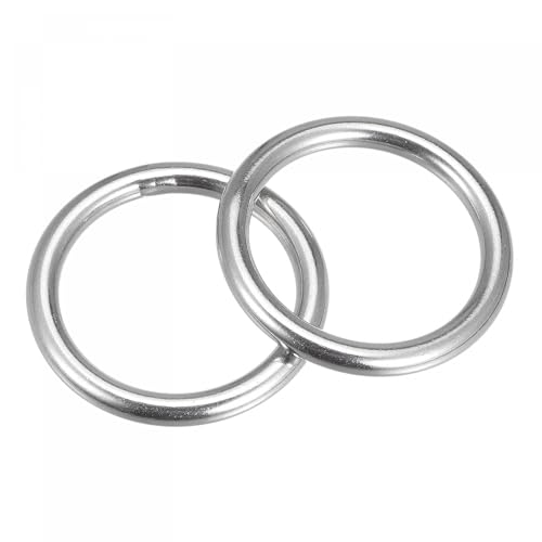 MACHSWON Geschweißter O-Ring aus 316 Edelstahl, 40 mm, Innendurchmesser: 5 mm, für Handtasche, Gurtband, Geldbörse, Hundehalsband, Gürtel, DIY-Projekte, 2 Stück von MACHSWON