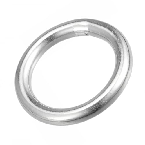 MACHSWON Geschweißter O-Ring aus 316 Edelstahl, 45 mm Innendurchmesser, 6 mm dick, für Handtasche, Gurtband, Geldbörse, Hundehalsband, Gürtel, DIY-Projekte, 1 Stück von MACHSWON