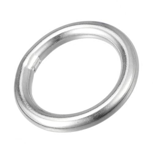 MACHSWON Geschweißter O-Ring aus 316 Edelstahl, 50 mm, Innendurchmesser: 6 mm, für Handtasche, Gurtband, Geldbörse, Hundehalsband, Gürtel, DIY-Projekte, 1 Stück von MACHSWON