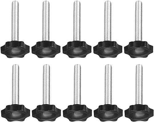 MACHSWON Klemmschraubenknauf für Drehmaschine, mechanische Ausrüstung, Instrumenten- und Apparatindustrie, Ausrüstung, Pflaume, sechseckige Griffe, Sternknauf, M8 x 60 mm, 10 Stück von MACHSWON