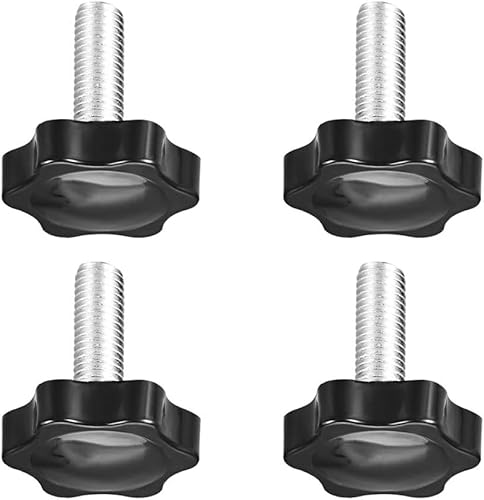 MACHSWON Klemmschraubenknopf für Drehmaschine, mechanische Ausrüstung, Instrumenten- und Apparate-Industrie-Ausrüstung, Pflaume, sechseckige Griffe, Sternknauf, M10 x 25 mm, 4 Stück von MACHSWON