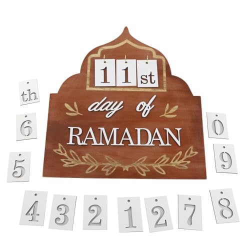 Ramadan-Kalender 2024, Ramadan-Dekorationen für Zuhause, Holz-Countdown-Adventskalender, Tracker, Datum, Aktivitäten, Eid Mubarak, Dekorationen für muslimische islamische Kinder, Tischdekoration (A) von MACLARONX