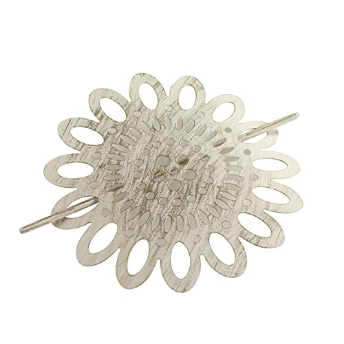 MACOSA HOME U1900377 Raffhalter 2er Pack rund weiß Gold Metall Blume Moderne Vorhanghalter Deko für Gardinen Vorhang-Deko Vorhangzubehör Accessoire von MACOSA HOME