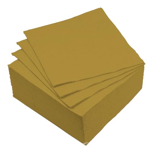 MACOSA U6JEJ758OR Papier-Servietten Set 40 Stk. Gold Tisch-Deko Papierservietten Einweg-Servietten Partyservietten Dekoservietten Tischservietten Mundtuch von MACOSA HOME