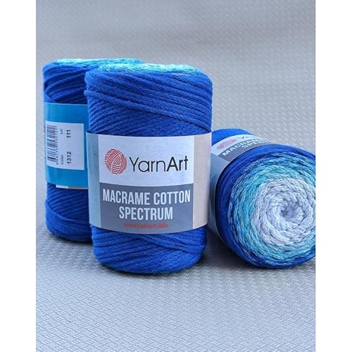 Garn Art Makramee Baumwolle Spektrum Makramee Schnur Harmonische Farben, einzigartige Makramee Handwerk 250 g, buntes Makramee-Garn, Gewicht Kammgarn (1312) von MACRAME