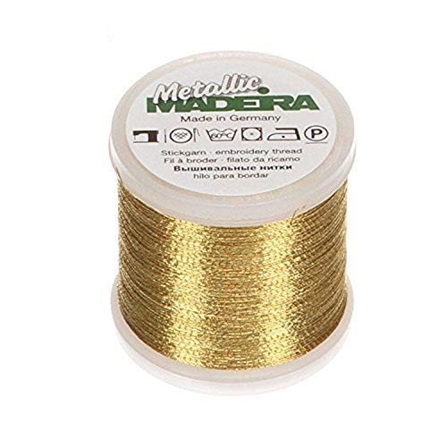 MADEIRA Metallic Brilliant Nr.40 Stickerei Gewinde, 200 Meter Länge, Gold6 M9842-GOLD6 von Madeira