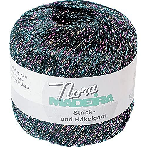 Madeira M9813-371 Häkel-Strickgarn, Polyester, 371 Schwarz/Blau/Rosa, 100 m von MADEIRA