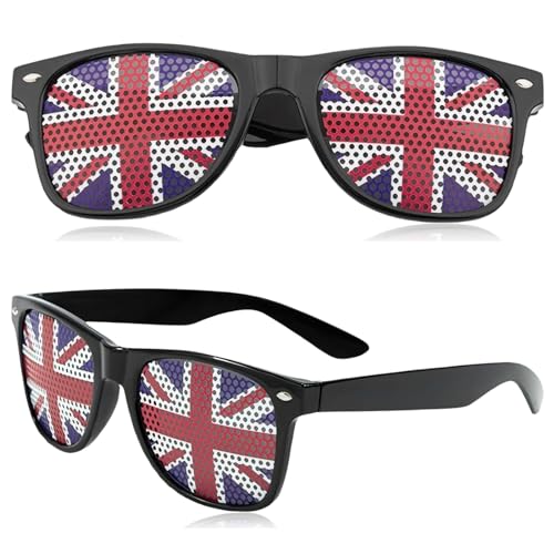 MAEXUS® Großbritannien Brille【2 Stück】 Vereinigtes Königreich Sonnenbrille, EM Fanartikel Großbritannien, Großbritannien Nationalmannschaft Fanartikel, UK Fanartikel Em 2024 von MAEXUS