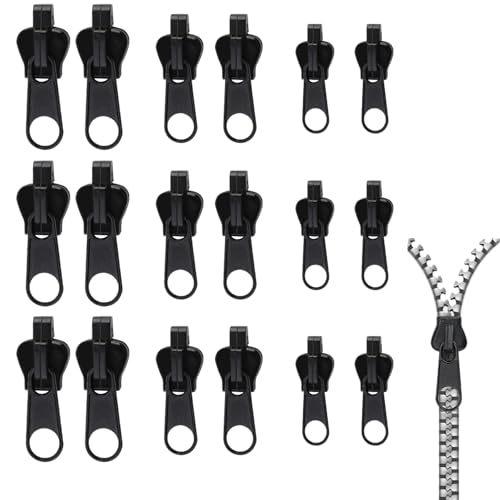 MAEXUS Reißverschluss Zipper, 18er Reißverschluss Ersatz Zipper Kunststoff Reißverschluss Reparatur Set, Abnehmbar Reissverschluss Zipper Ersatz, Zipper für Reißverschluss Rucksäcke Jacken Koffer von MAEXUS