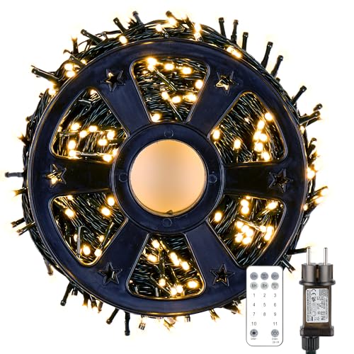 MAGGIFT LED Lichterkette Weihnachtsbeleuchtung,60M 600 LED Lichterkette Weihnachtsbaum Warmweiß Wasserdicht mit 8 Modi & Timer & Fernbedienung für Weihnachten Innen Außen Deko von MAGGIFT