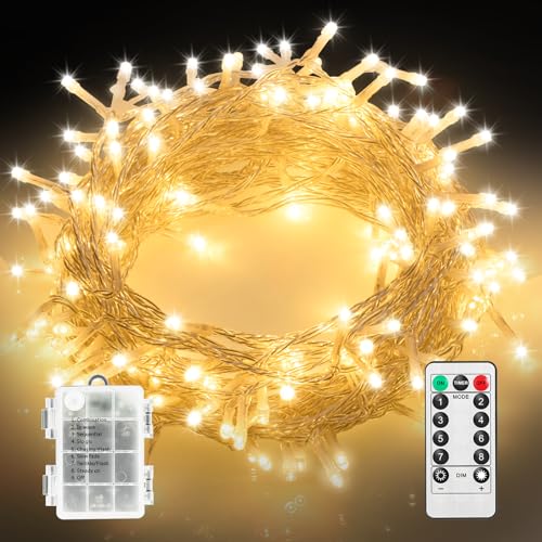 MAGGIFT Lichterkette Batterie mit Fernbedienung, 20M 200LED Tannenbaum Lichterkette Innen Außen mit Timer 8 Modi IP44 Wasserdicht Lichterketten für Weihnachtsbeleuchtung Weihnachtsbaum Beleuchtung von MAGGIFT