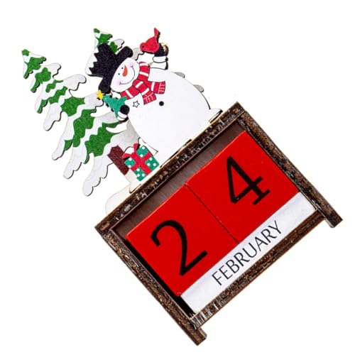 1 Satz Weihnachtskalender Adventskalender saisonal Schnee tischkalender kalender schreibtisch ritual advent calendar wohnraumdeko Heimkalender Dekorationskalender aus Holz MAGICLULU von MAGICLULU