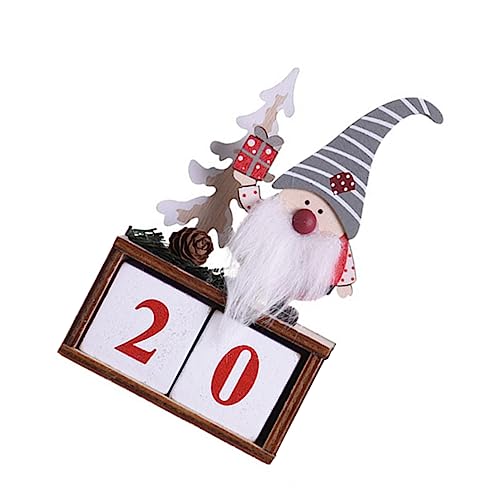 1 Satz Weihnachtskalender-ornamente Countdown Der Hartgesottene-adventskalender Wandkalender Szene Desktop-weihnachtskalender Monatskalender Weihnachtsschmuck Hölzern Grey MAGICLULU von MAGICLULU