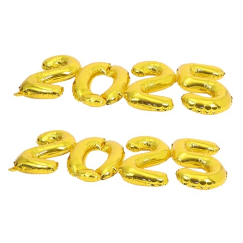 2 Stück 2025 2025 Ballon Weihnachtsdekorationen Weihnachtsanzüge Weihnachtsschmuck 2025 Neujahrsparty Zubehör Luftballons 2025 Weihnachts Folienballons Goldene Ballonzahlen MAGICLULU von MAGICLULU