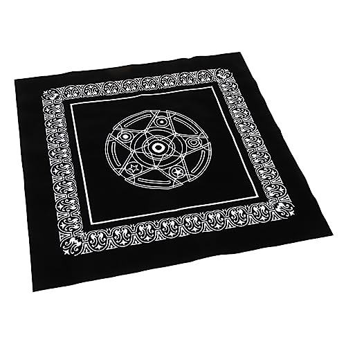 MAGICLULU 1 Blatt Pentagramm-tischdecke Dekorationen Leinen Herzstück Tischdekoration Tischdeckenparty Riesige Farbige Tischdecke Schwarz-goldene Tischdecke Bestickte Tischdecke Flanell von MAGICLULU