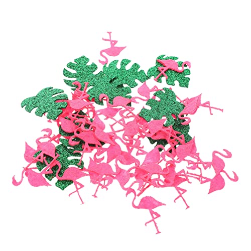 MAGICLULU 1 Flamingo-Konfetti hawaii tischdeko celebration feierstahl party decoration Requisiten für das Szenenlayout Flamingo-Dekorationsparty Tischkonfetti Szenendekorationen Nicht gewebt von MAGICLULU