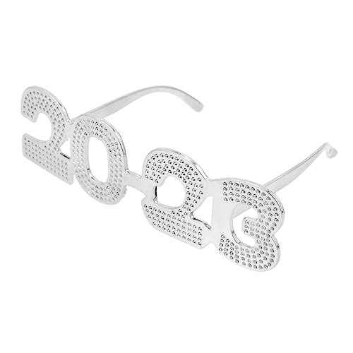 MAGICLULU 1 Paar 2023 Brille Hochzeitsbrille Sonnenbrille Partyzubehör Anzahl Brillengestelle Neujahrsvorräte Brillenhalter Für Kinder Fotogeschenke Neujahr Versorgung 2023 Neu Silver Stk von MAGICLULU