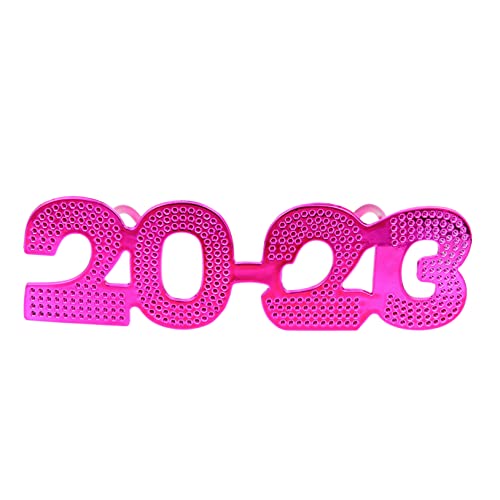 MAGICLULU 1 Paar 2023 Brille Kinderpartyzubehör für das neue Jahr 2023 lustige Sonnenbrille neujahr dekorativ kunststoffgläser sicherungsbrille Party-Brillen-Dekore Neujahrsbrille Stk Rosy von MAGICLULU