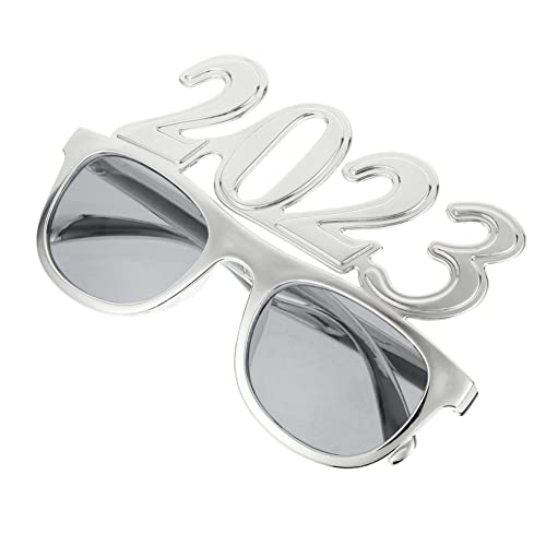 MAGICLULU 1 Paar 2023 Brille farbige Brillen für Abschlussfeiern 2023 Nummer gestaltete Brille Sommergeschenke silvesterbrillen neujahr brillen Cosplay-Brille Plastikbrille 2023 Stk Silver von MAGICLULU