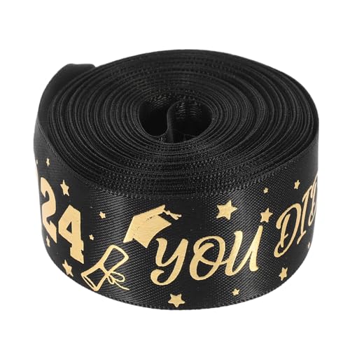 MAGICLULU 1 Rolle Verpackungsband Für Die Abschlusssaison Abschlussband Wickelband Band Zum Nähen Paketband Schleifenband Geschenkverpackungsband Festivalband Geschenkband Polyester Black von MAGICLULU