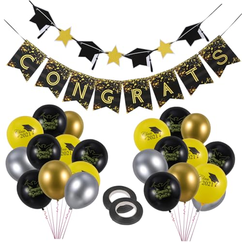 MAGICLULU 1 Set Graduation Party Luftballons Banner Latex Luftballons Set Für Home Bar Dekorationen von MAGICLULU