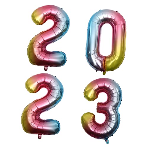 MAGICLULU 1 Satz 2023 Luftballons Aus Aluminiumfolie Geburtstagszubehör Blasen Ballon Mittelstück Ständer Für Tischfüller Neujahrsballon 2022 Ballons Zahl Tisch Ballonständer von MAGICLULU