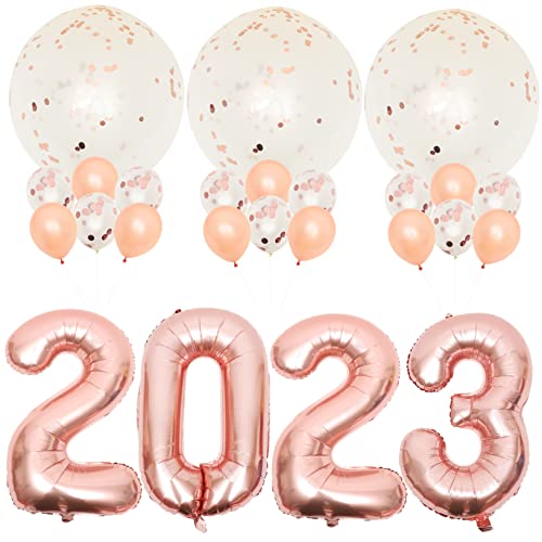 MAGICLULU 1 Satz Ballons der Abschlusssaison Ballondekoration Dekorationen abschlussfeier party sachen 2023 Abschlussballons herzlichen glückwunsch grad party girlande Emulsion Rose Gold von MAGICLULU