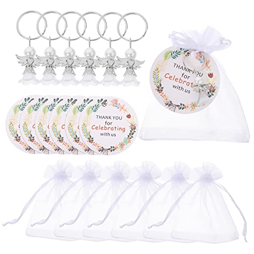 MAGICLULU 1 Satz Engel Schlüsselanhänger Taufe begünstigt Hochzeitsandenken für die Gäste für den jahrestag payoff Babypartybevorzugungen für Gäste Gefälligkeiten für Gäste Organza von MAGICLULU