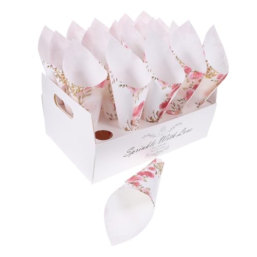 MAGICLULU 1 Satz Hochzeitspapierprodukte Vor Papiertüten für Lebensmittel Korb rohe Zapfen werfen geschenkverpackung süßigkeiten Blütenkegel für die Hochzeit Party Blütenkegel Kraftpapier von MAGICLULU