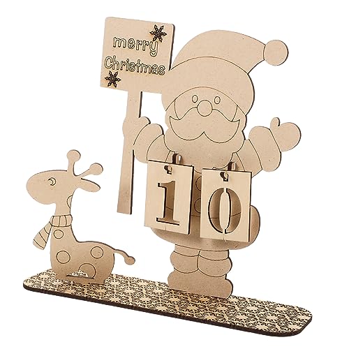 MAGICLULU 1 Satz Holzkalender selber machen Weihnachtsdekoration Ornamente countdown kalender countdown calender weihnachtlicher adventskalender Weihnachts-Countdown-Kalender aus Holz von MAGICLULU