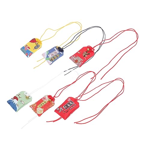 MAGICLULU 1 Satz Japanisch Omori Faltbarer Dekorationen Charme Schrein Glücklich Wandverkleidung Wand Polsterung Omamori-anhänger Segensbeutel Im Japanischen Stil Eisen 6 Stück von MAGICLULU