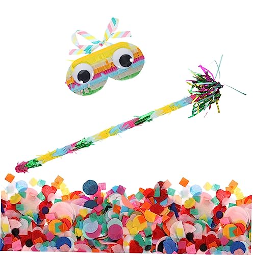 MAGICLULU 1 Satz Pinata-Zubehör komfetti feiern feierstahl spielsachen eyepatches Partygeschenke Piñata Partyzubehör Stock Pinata-Stab-Requisite Lustiges Spielspielzeug Papier Colorful von MAGICLULU