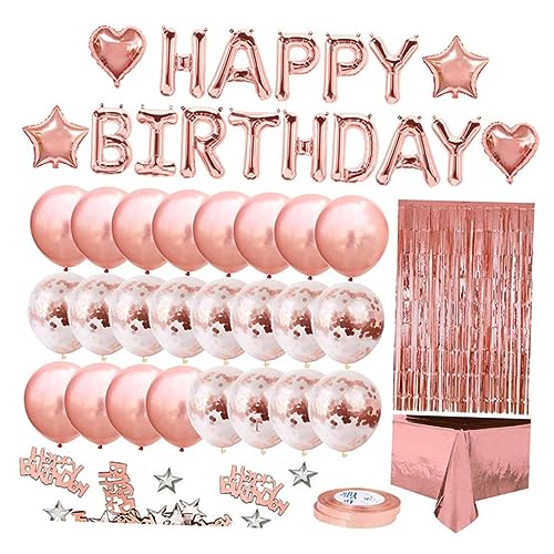 MAGICLULU 1 Set Rose Gold Latex Geburtstag Party Luftballons Dekorative Rose Ballon Vorhang für Feier für Home Bar von MAGICLULU