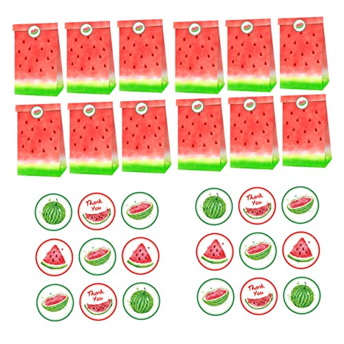 MAGICLULU 1 Satz Wassermelone- -Papiertüte Beute Füllstoffe Papiertüten für Süßigkeiten Wrapper Düsen verscho aufbewahrungssack Candy-Stand-Tasche hawaiianische party papiertüte rot von MAGICLULU