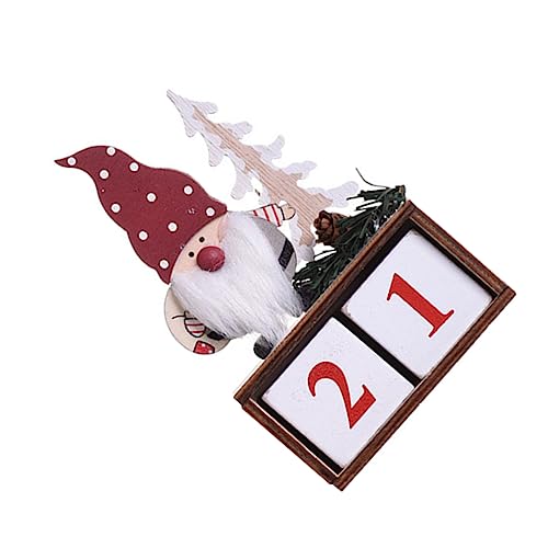 MAGICLULU 1 Satz Weihnachtskalender-Ornamente Adventskalender Advents-Countdown-Kalender für Weihnachten weihnachtsdeko bastelkalender zum selbstgestalten Weihnachtstischkalender hölzern rot von MAGICLULU