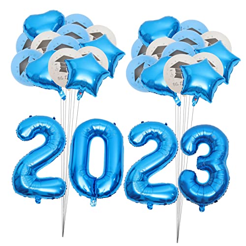 MAGICLULU 1 Set 2023 Abschlussballons Helium Ballonbogen Set Brautballons Gänseblümchen Ballons Ballon Für Bogen Neonballons Ballongirlande Set Dekoration LED Ballons Party Emulsion Blau von MAGICLULU