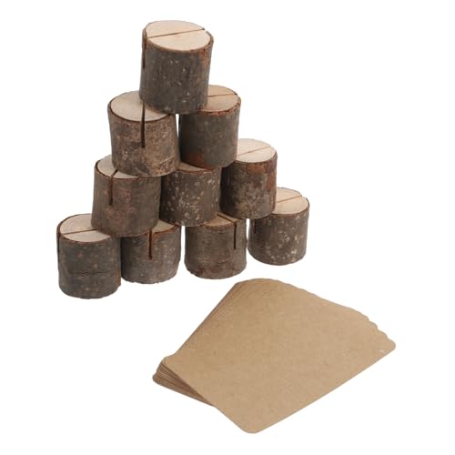 MAGICLULU 1 Set Baumstumpf Notizhalter Visitenkartenhalter Für Schreibtisch Baumpfähle Hochzeitsdeko Visitenkarten Schreibtisch Display Holz Tischkartenhalter Großpackung von MAGICLULU