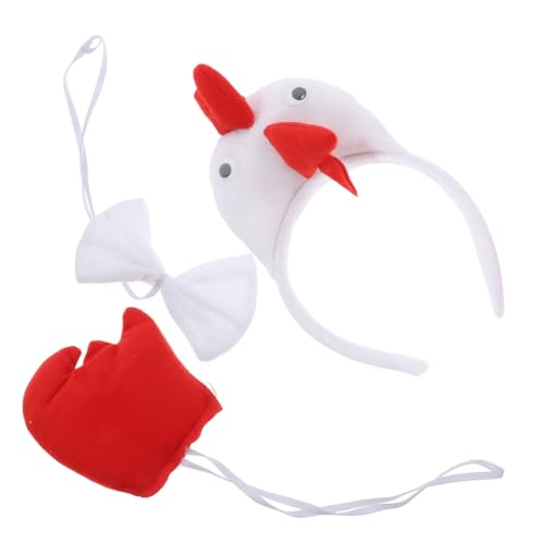 MAGICLULU 1 Set Huhn Haar Accessoires Halloween Kostüme Aufblasbares Huhn Kostüm Löwenohren Elefantenohren Stirnband Hühnerkostüm Kind Nashorn Kostüm Mausohren Pp Baumwolle Weiß von MAGICLULU