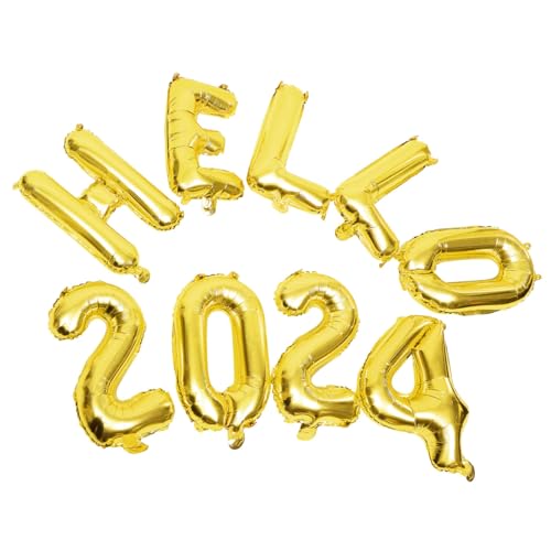 MAGICLULU 1 Set Neujahrs Luftballons 2024 Bunte Folienballons Mit „Hallo 2024 Aufschrift Ideale Dekoration Für Silvesterfeiern Geburtstagsfeiern Jubiläen Und Andere Festliche Anlässe von MAGICLULU