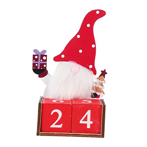 MAGICLULU 1 Stk Weihnachtskalender Monatsplaner Adventskalender Kalenderschreibtisch Standkalender Für Den Schreibtisch Tischkalender Wandkalender Weihnachtsschmuck Rot Hölzern von MAGICLULU