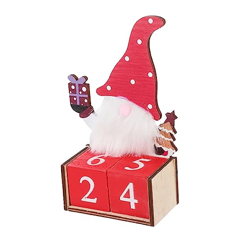 MAGICLULU 1 Stk Weihnachtskalender Wandkalender Trocken Abwischbarer Kalender Tischkalender Weihnachtsdekorationen Kalenderschreibtisch Monatsplaner Adventskalender Rot Hölzern von MAGICLULU