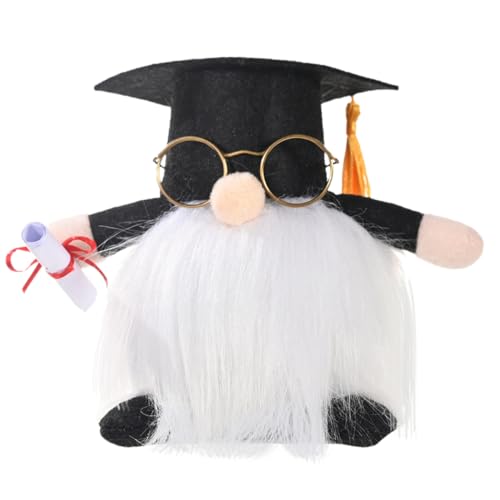 MAGICLULU 1 Stück Mit Brille Hauszwerg Abschlussdekoration Nackte Zwerge Stofftier Engel Puppe Für Weihnachten Abschlusszwerg Einhorn Gonk Ihre Puppe Mit Brille Hut Stoff von MAGICLULU