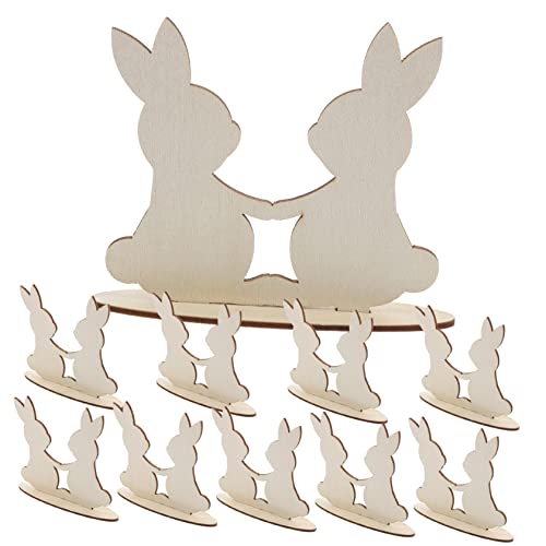 MAGICLULU 10 Stück Weiße Kaninchen-Verzierung Wurf Plüsch Käfig Stall Hase Decoupage-Papier basteln Partydekorationszubehör Osterholzspäne Osterschmuck Malerei Dekoration von MAGICLULU