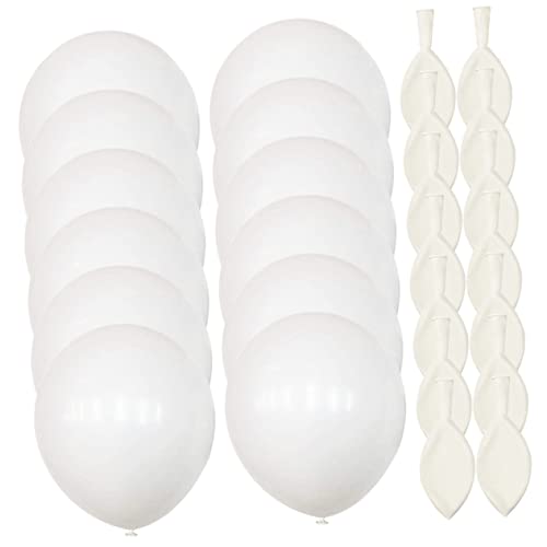 MAGICLULU 100 Stück 10 runder weißer Ballon pastellfarbene Luftballons Ballons Masse Ballonbogen-Kit weihnachten dekoration große luftballons weiße 10-Zoll-Ballons Partyballons Emulsion von MAGICLULU